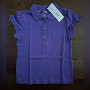 Cat & Jack Girls uniform style polo in purple NWT size XS (4/5)